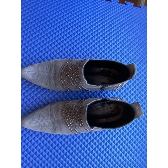 Anine Bing Low Charlie Gray Studded Suede Ankle Boot - Picture 12 of 12